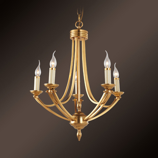 吊灯 美式全铜吊灯 h65纯铜手工复古灯具 别墅书房卧室玄关过道小吊灯