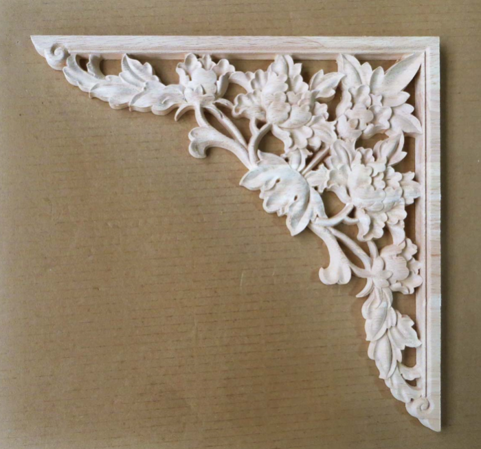东阳木雕角花镂空雕洋花欧式角花实木枪角家具柜门贴花片df061