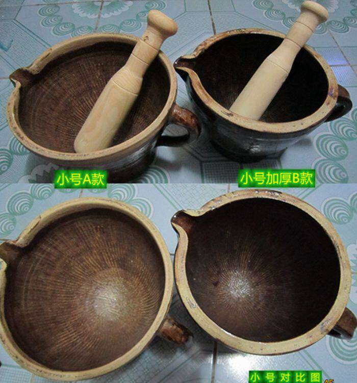 土陶瓷擂钵湘菜馆 研磨厨房用具 磨米糊擂茶捣藕丸子捣药罐压蒜器