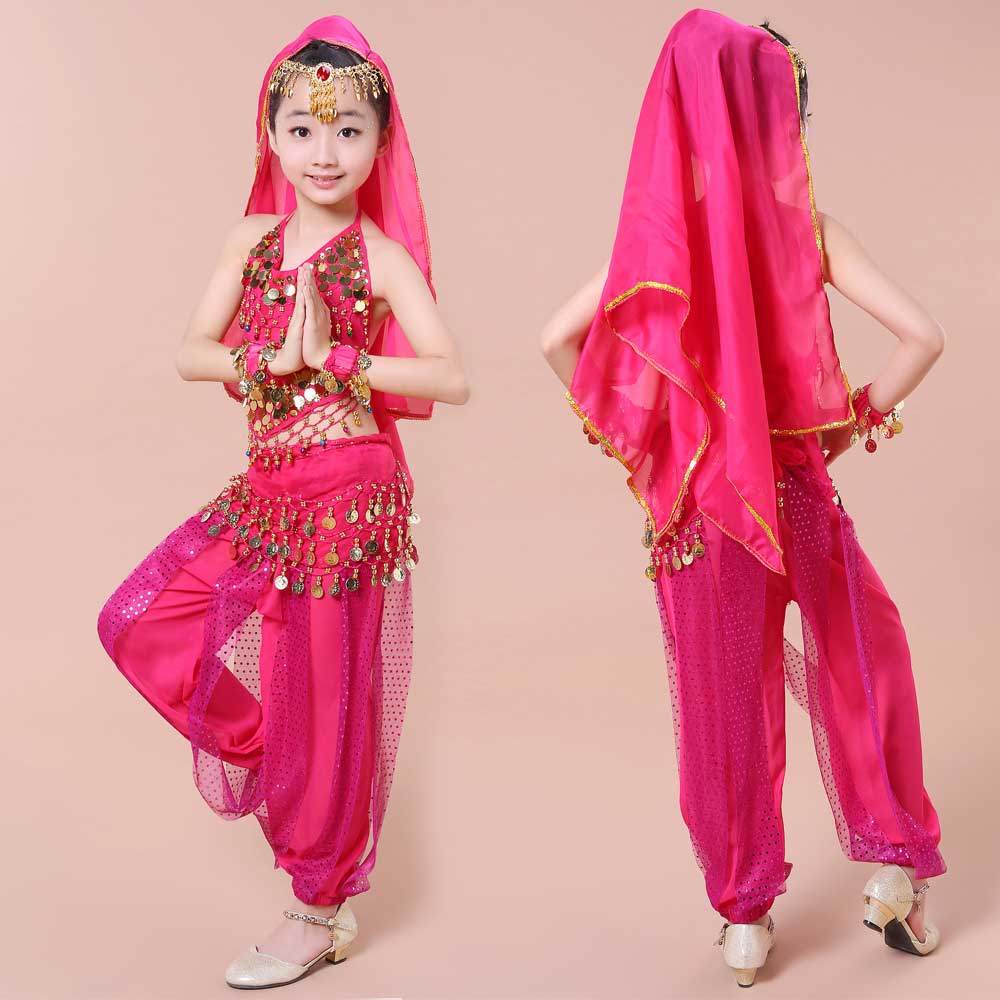 包邮 六一儿童印度舞服装新款 肚皮舞女童演出服 天竺少女表演服