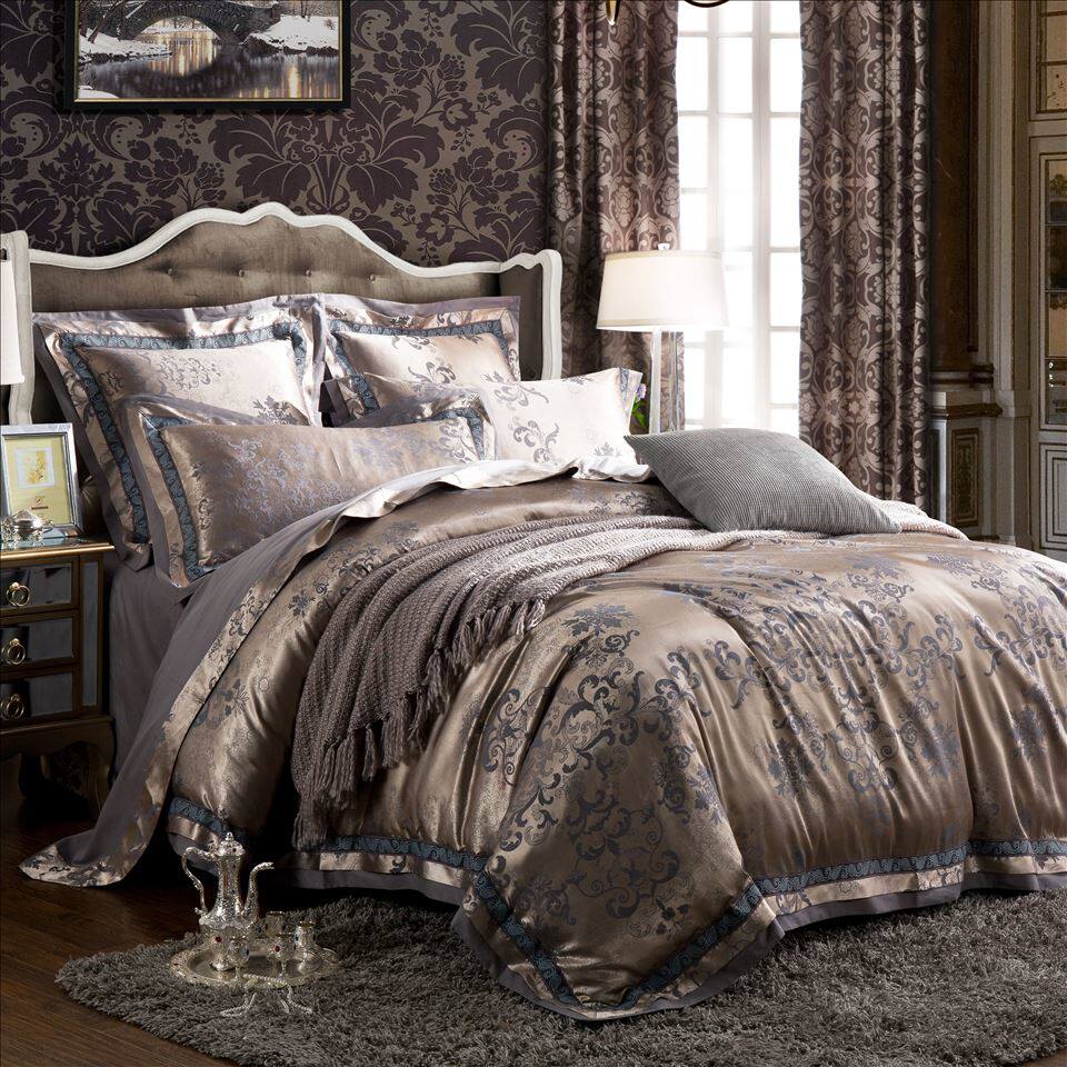 欧式家纺床品全棉床单床上用品1.8/2.0m床婚庆床品贡缎提花四件套