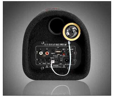 现代王牌5寸半圆筒低音炮12v24v低音炮车载音响摩托车低音炮蓝牙