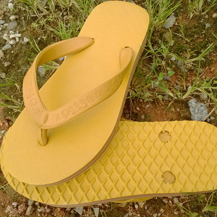 黄拖鞋柔软舒适老式潮流经典人字拖耐穿沙滩鞋平底男凉鞋