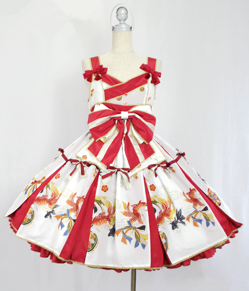 【现货】meta同款白昼梦和风金鱼柄jsk连衣裙 lolita洋装