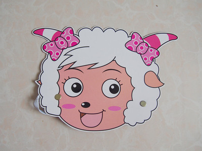 幼儿园卡通动物面具 角色游戏表演头饰 喜羊羊 喜洋洋 美羊羊头饰