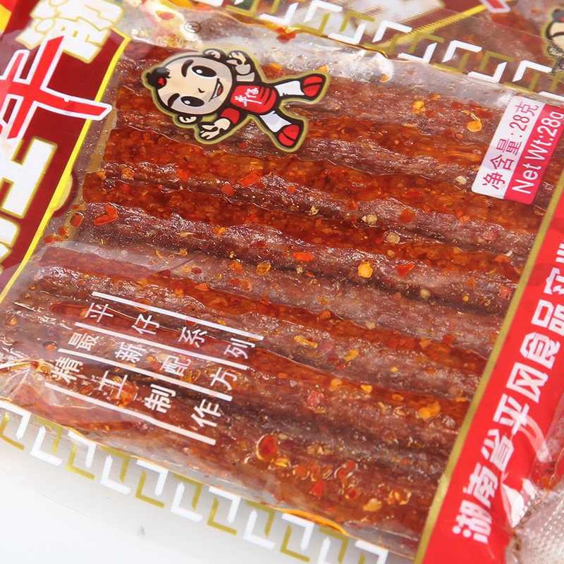 湖南平风霸王红烧素牛筋麻辣面筋条30g 儿时童年回忆小辣条零食