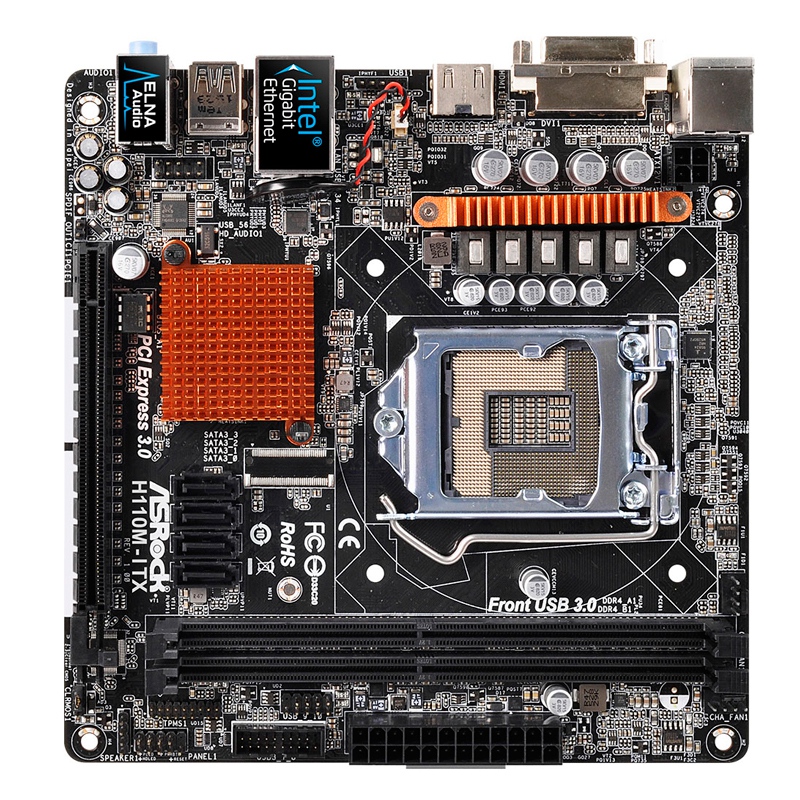 asrock/华擎科技 h110m-itx 1151 h110 mini itx 主板 支持 g4560_双
