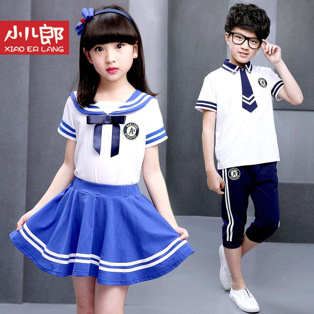 儿童深圳校服夏季海军风校园班服套装中小学六一二三四五年级表演
