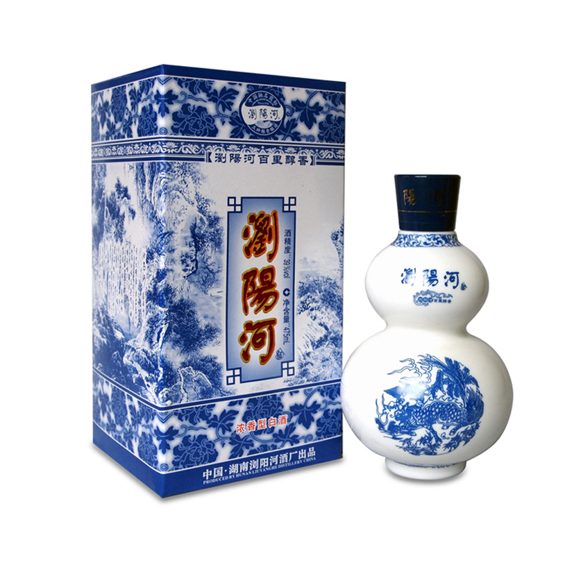 白酒 中国名酒 湖南特产 浏阳河青花瓷百里醇香 婚宴酒 送礼