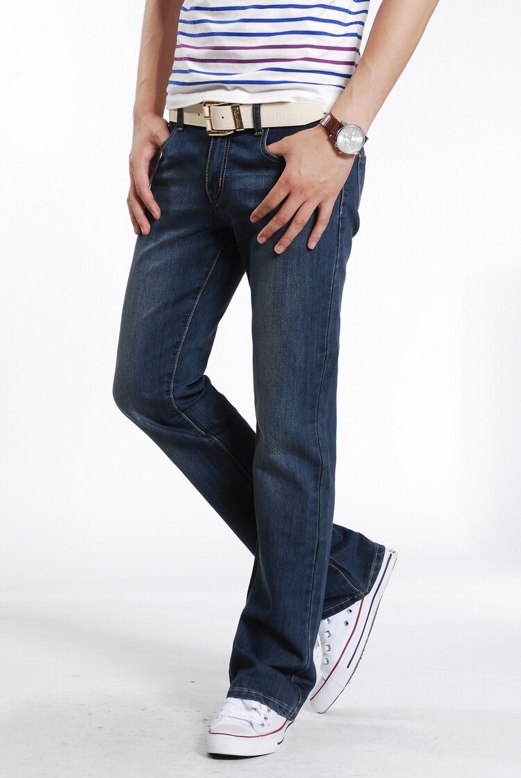 韩版男士牛仔微喇叭裤 17新款男式牛仔喇叭裤子 春夏季牛仔男潮