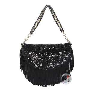 贝瑟芬妮新款流苏女包亮片大包欧美时尚链条包单肩包斜挎包3363-1