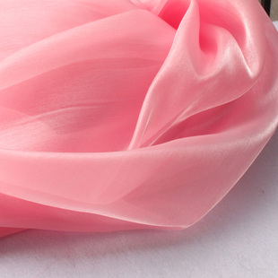 南韩 高档服饰纱布南韩纱韩国纱 diy手工布料面料 光滑明亮厚纱 粉红