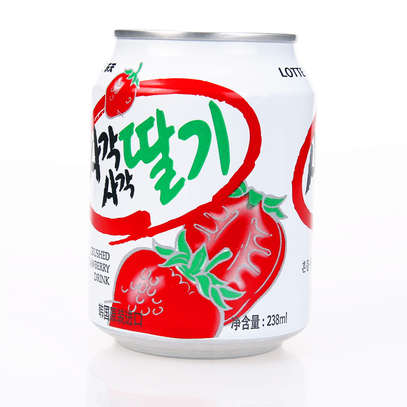 韩国进口 lotte乐天草莓汁238ml 夏季推荐 纯正水果汁饮料饮品