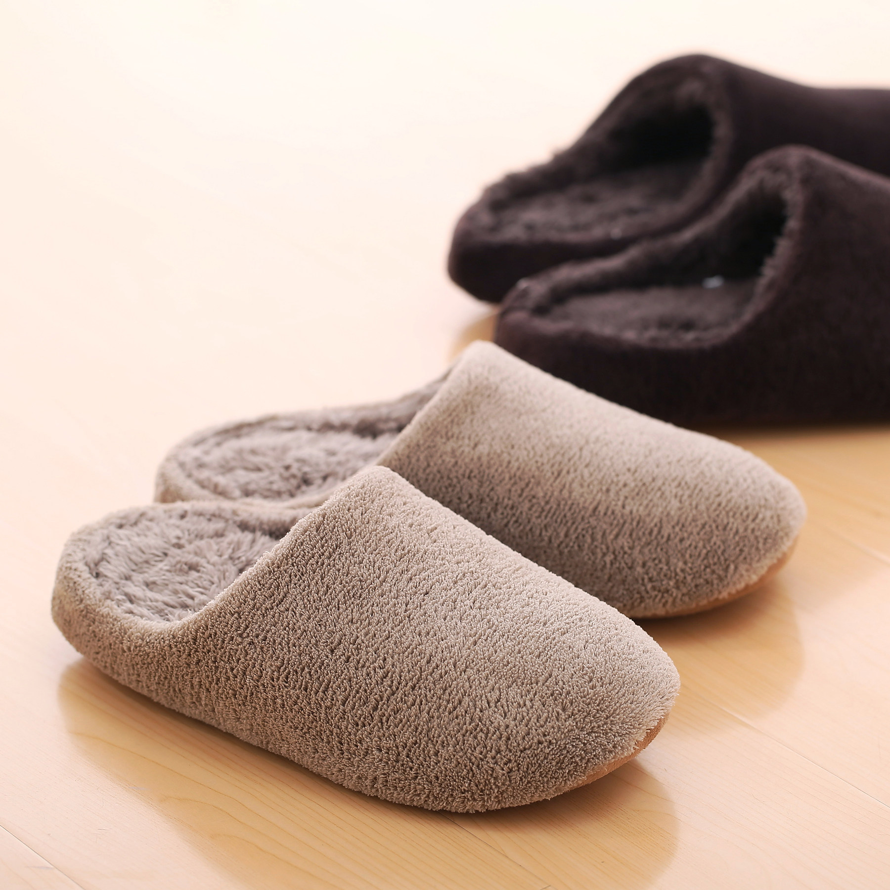 秋冬 居家拖鞋 情侣拖鞋 木地板 软底拖鞋 家居拖鞋 棉拖鞋毛毛鞋