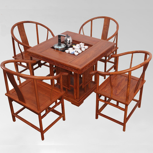 红木方茶桌 非洲花梨木方形茶台 仿古实木方形休闲功夫茶桌小茶台