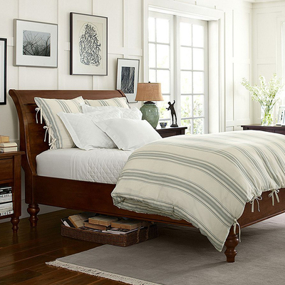 考拉乐特价美式乡村水曲柳全实木雪橇床1.5米1.8米双人床五尺六尺