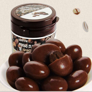 韩国进口零食 乐天咖啡豆巧克力 74g/罐 高纯度 休闲