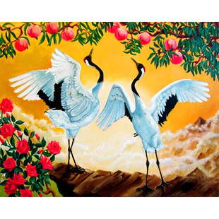 点珠十字绣画钻石画寿比南山仙桃寿星钻石沾贴画祝寿钻石绣粘的画