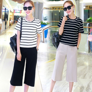 七分阔腿裤女夏薄款直筒大码宽松宽腿裤高腰阔脚裤休闲九分大脚裤