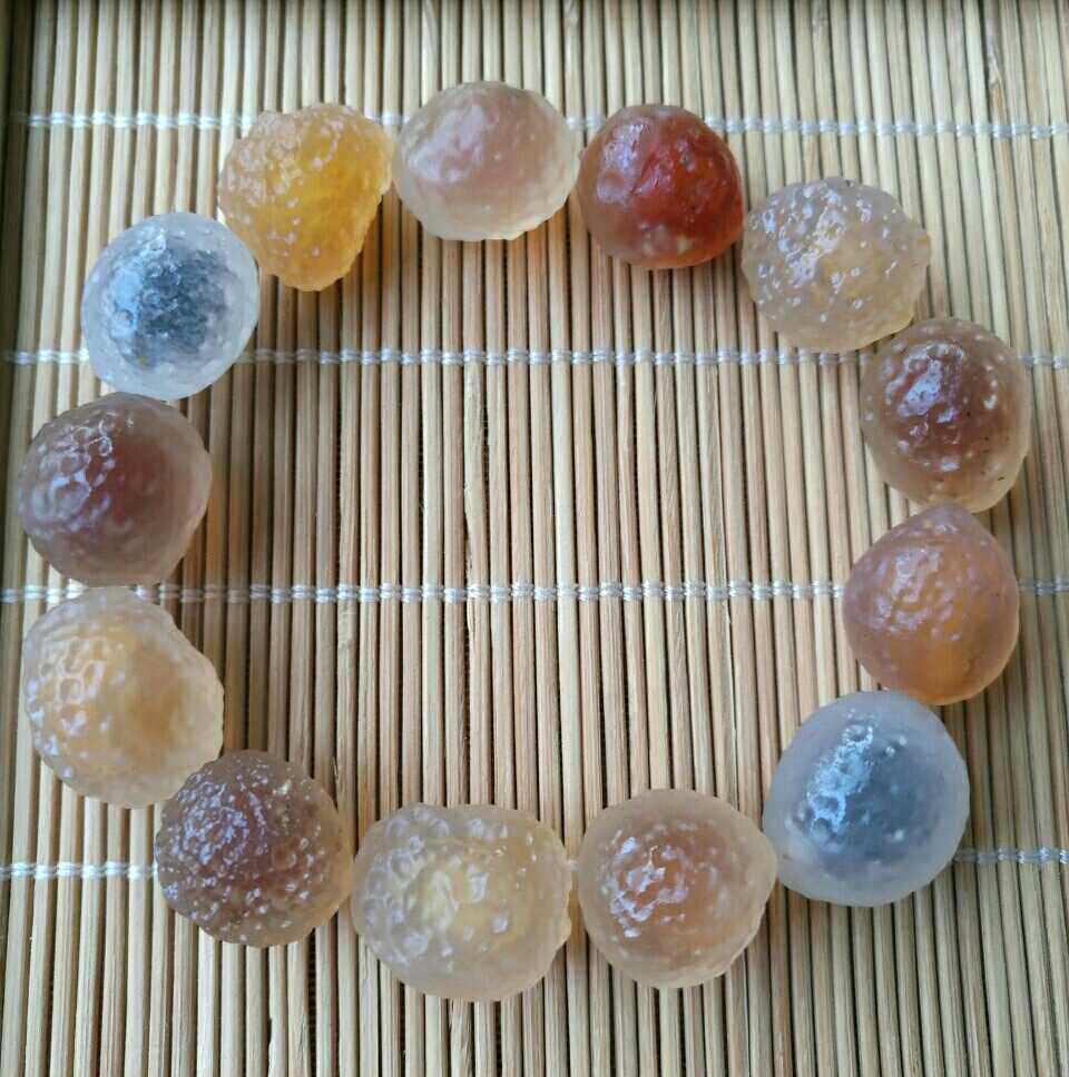 阿拉善天然原石梦幻糖心玛瑙手串炫彩糖心多宝手链彩珠收藏级珍品