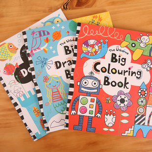 英文原版儿童绘本宝宝涂色本涂色书涂鸦画画书画本填色本简笔画