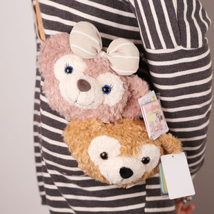 小号duffy达菲熊shelliemay卡包零钱包女孩毛绒包包小号 disney迪士尼