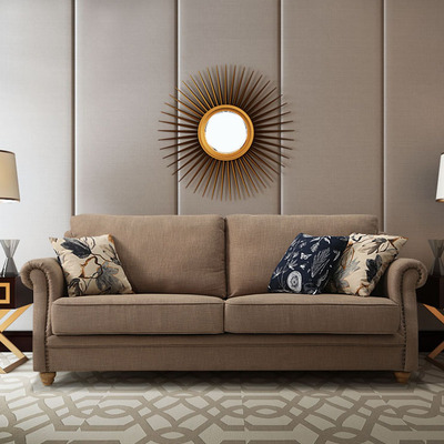 鼎洋美式乡村田园地中海北欧现代大小户型可拆洗布艺沙发组合