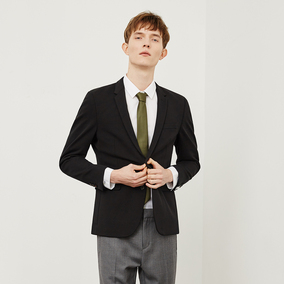 热卖mecity男装修身棉涤弹力针织商务绅士西装