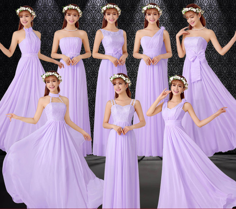 新款伴娘服秋伴娘团礼服长款结婚伴娘服姐妹裙毕业小礼服伴娘裙