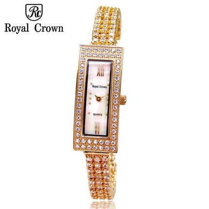 意大利品牌royalcrown皇匠正品女表石英女士钢带表水钻镶钻表6309_7折