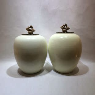 瓷罐 帛画|景德镇陶瓷器 中式家居软装饰摆件 手工绘画佛手莲花陶瓷罐