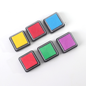 彩色印台韩款手指画婚礼可印布纸木橡皮章可爱印台印泥diy