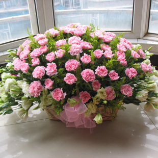 福清鲜花店长乐永安送花康乃馨365朵高档生日祝寿康乃馨鲜花束