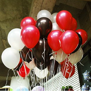 珠光氦气球浪漫套餐红黑白12寸加厚婚庆房创意布置氢气球厂家批发
