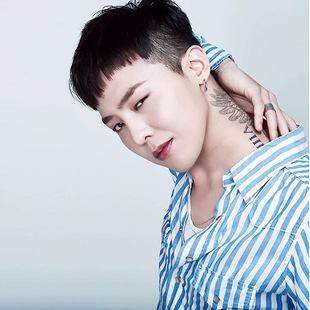 bigbang权志龙gd杂志潮男同款衬衣蓝白条纹长袖情侣衬衫时尚休闲