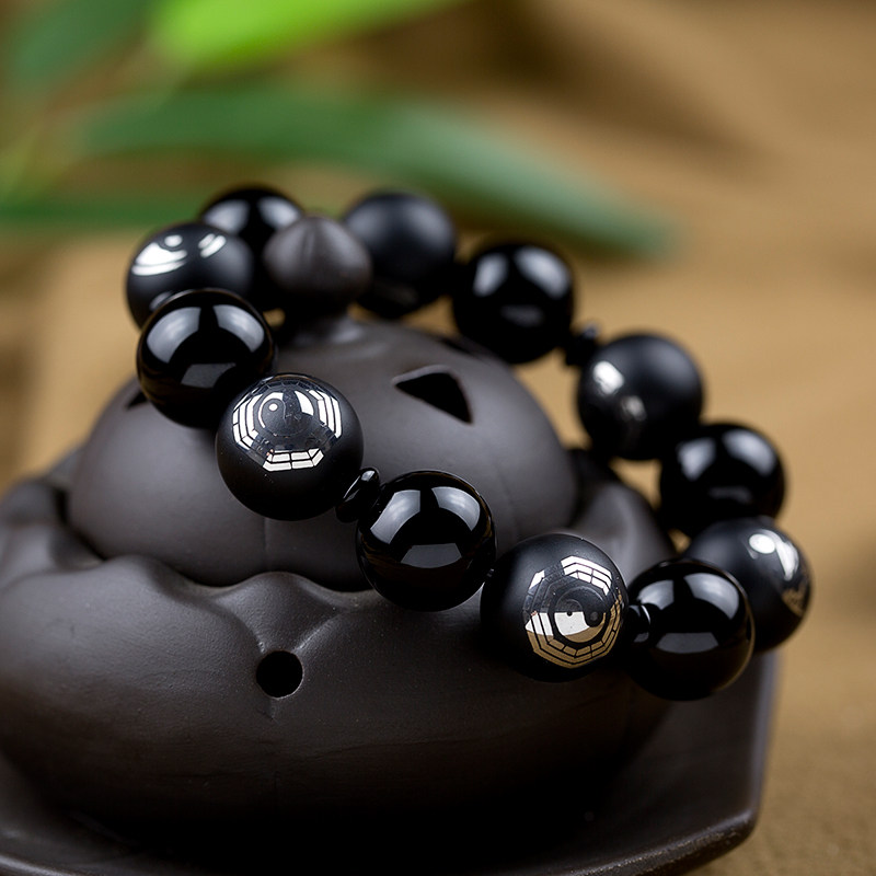 赞比亚血檀太极八卦佛珠非洲小叶紫檀手串太极八卦手串手链