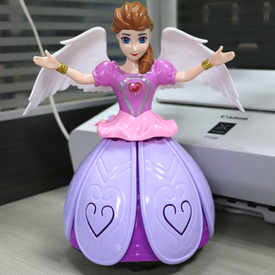 冰雪仙子子炫彩会跑旋转万向灯光音乐跳舞女孩智能电儿童玩具