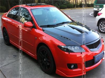 马自达6/马6/m6轿跑开孔碳纤维机盖/机头盖 m6鲨鱼版碳纤维引擎盖