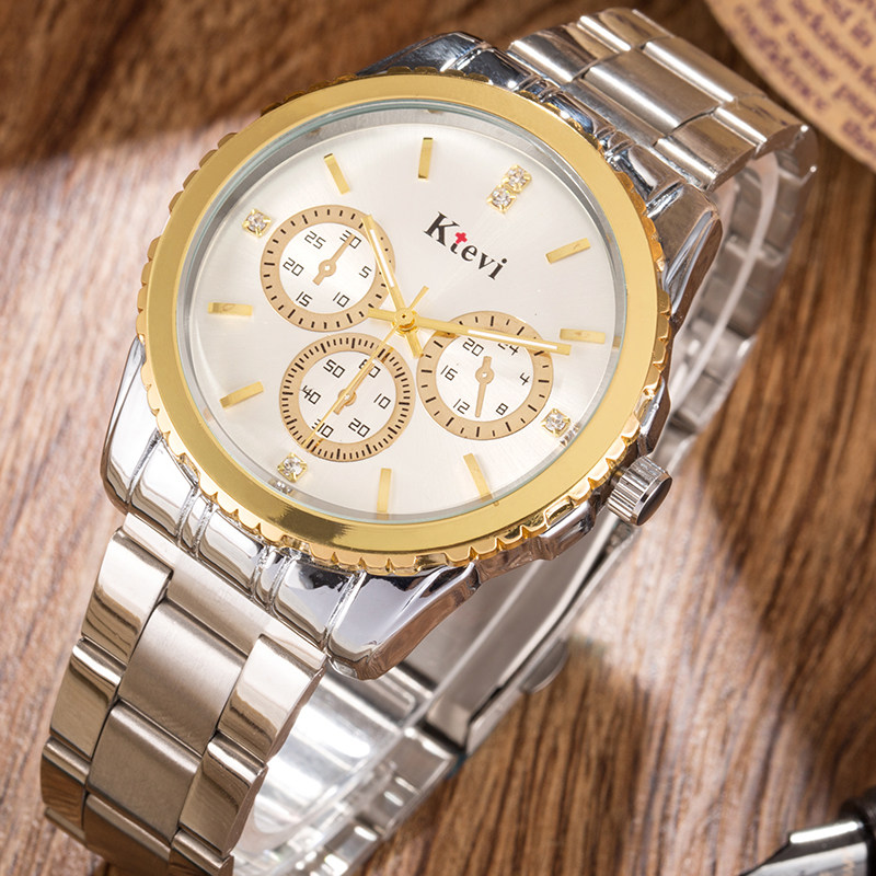 时尚潮流皮带防水精钢带韩版石英男女情侣手表男士学生腕表