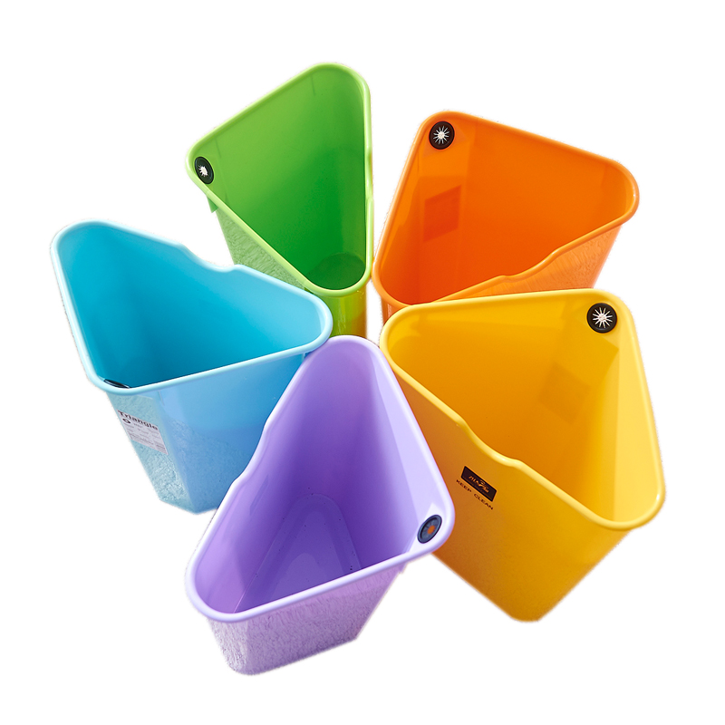 飞达三和创意塑料三角形垃圾桶无盖厨房卫生间客厅家用墙角卧室筒