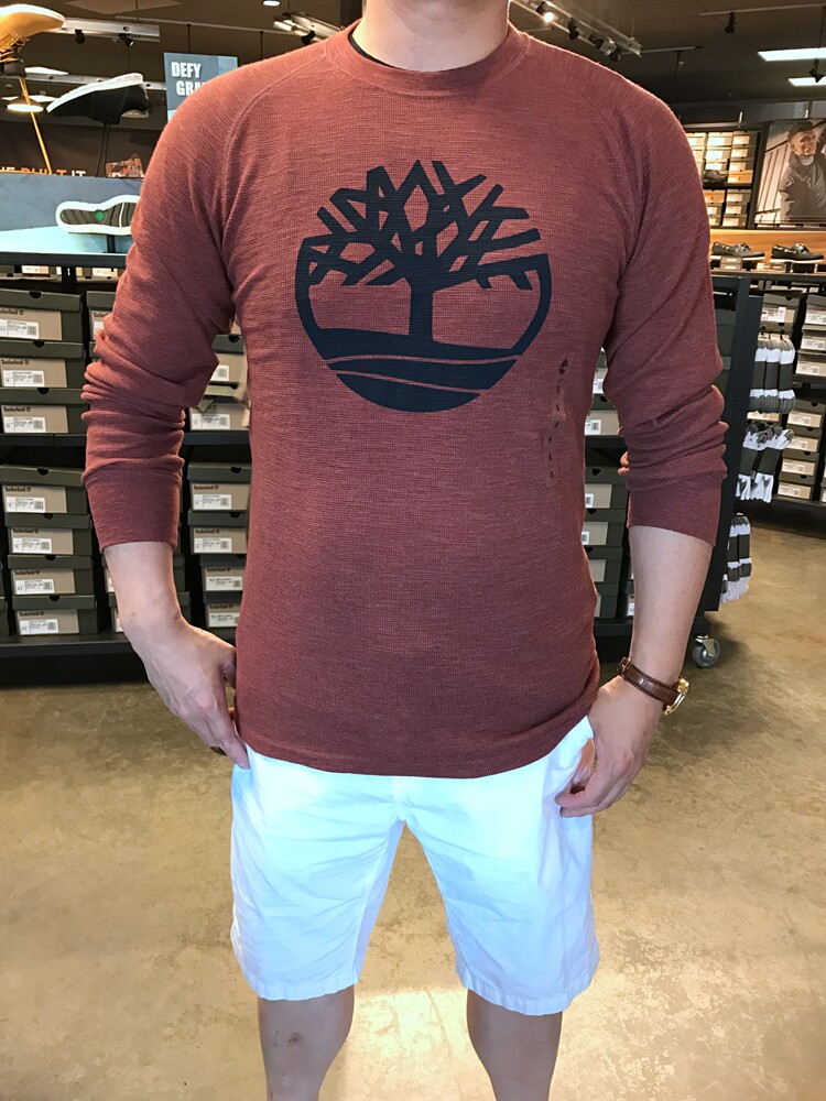 美国代购 timberland/添柏岚 男士经典大树标圆领长袖t恤a1vdv