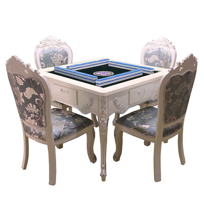 麻将机全自动餐桌两用欧式实木折叠带椅子静音电动家用全自动麻将