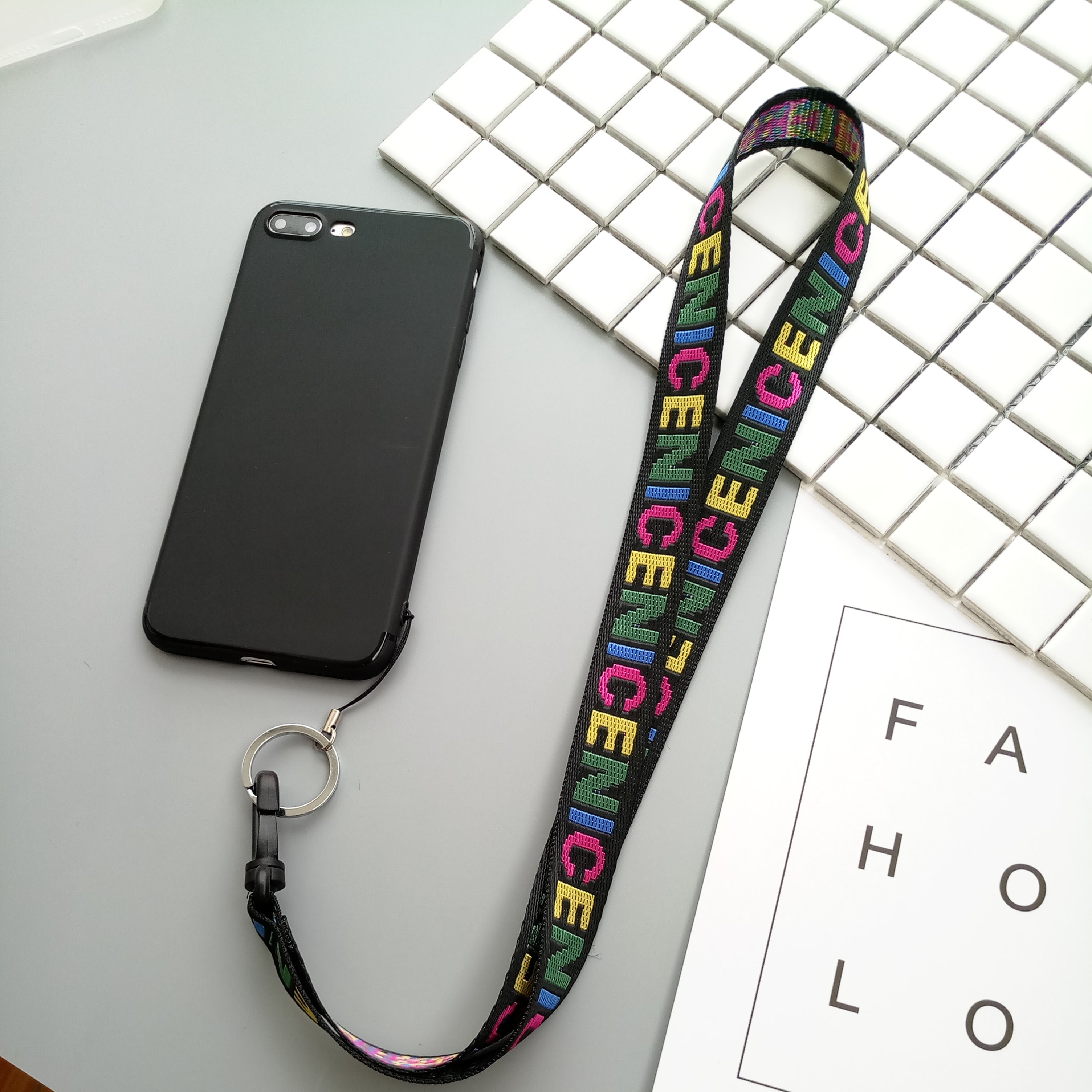 韩版字母手机挂绳挂脖绳子可拆卸长短苹果工作牌钥匙链男女吊绳潮