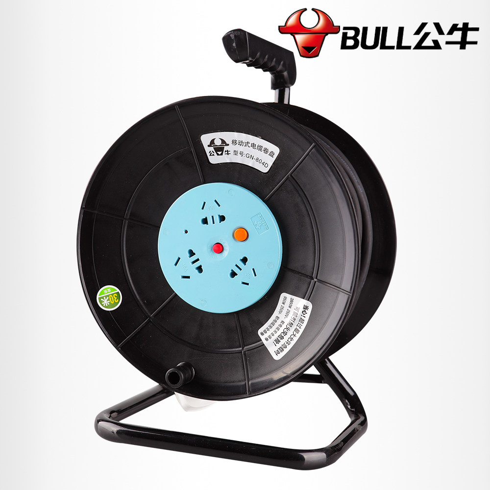 正品公牛电缆卷盘gn-804d 大功率16a线盘 30米线粗2.5平方新国标