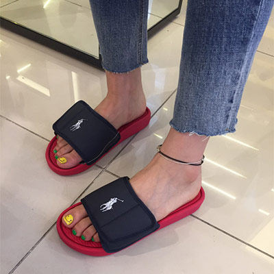 现货boy london 韩国代购男女英文伦敦雄鹰一字沙滩拖鞋凉拖情侣