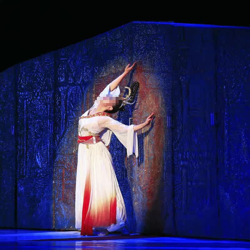 2016新款白色水月洛神舞蹈服装秧歌古典舞蹈演出服装广场舞女订做