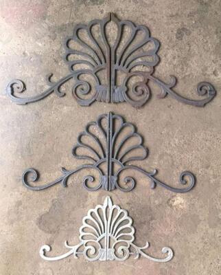 南北铁艺镀锌大门配件铁艺门头花皇冠铸铁花双开铁艺大门门头顶花