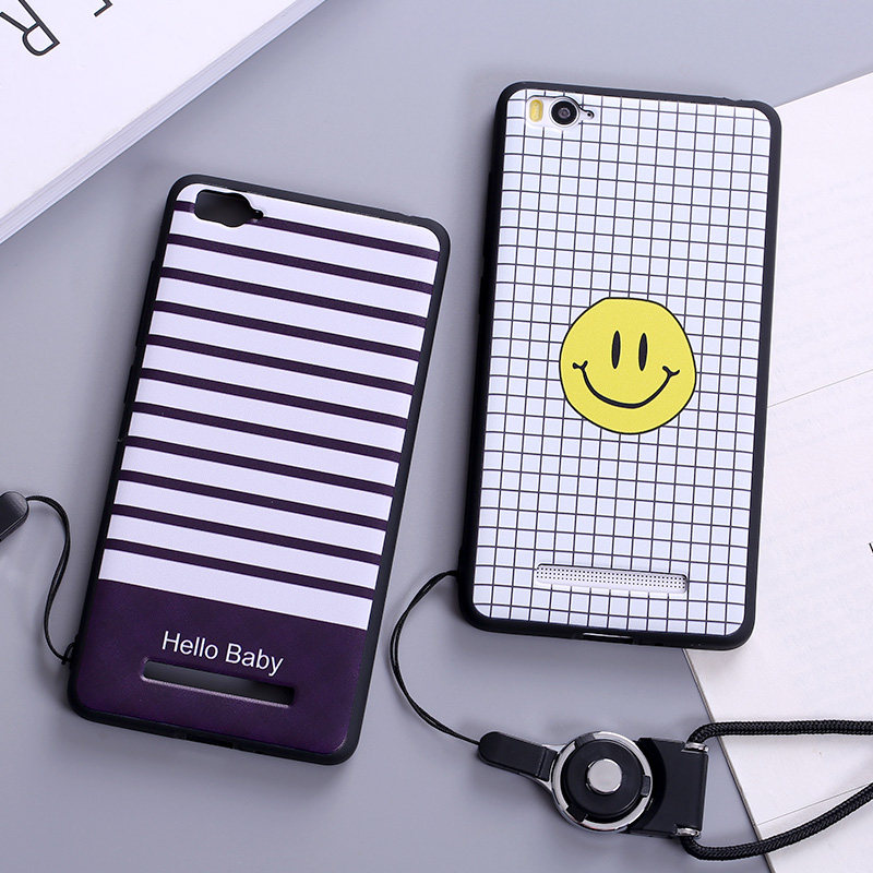 小米4c手机壳 女款4c全包可爱卡通保护套防摔男女款软胶挂绳韩国