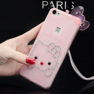 手机壳 步步高x6水钻手机壳vivo 硅胶软壳x6d外壳潮女挂绳 x6手机保护
