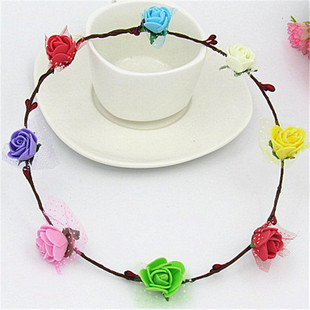 森女手工花环工古镇海边旅游景区地摊热卖发饰头饰头环